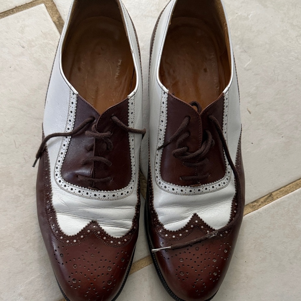 Classic Brown and White Men's Brogues